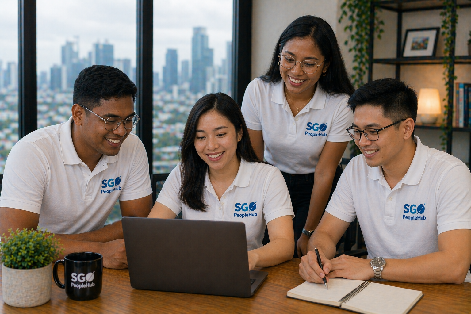 SGO PeopleHub team collaborating in a modern Philippine office, delivering managed offshore staffing, recruitment and remote workforce solutions for international businesses.
