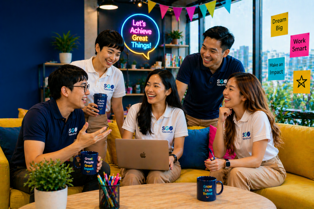 Filipino remote workers collaborating with international clients through SGO PeopleHub